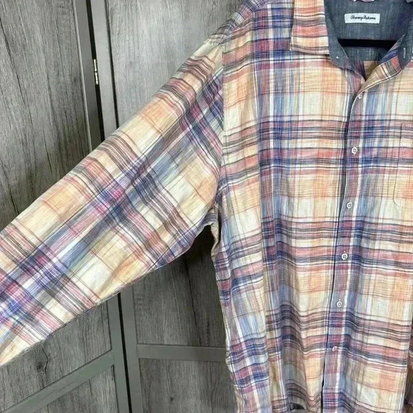 Tommy Bahama Shirt Button Up Plaid  Multi colored Long Sleeves Sz 2XL - Picture 8 of 10